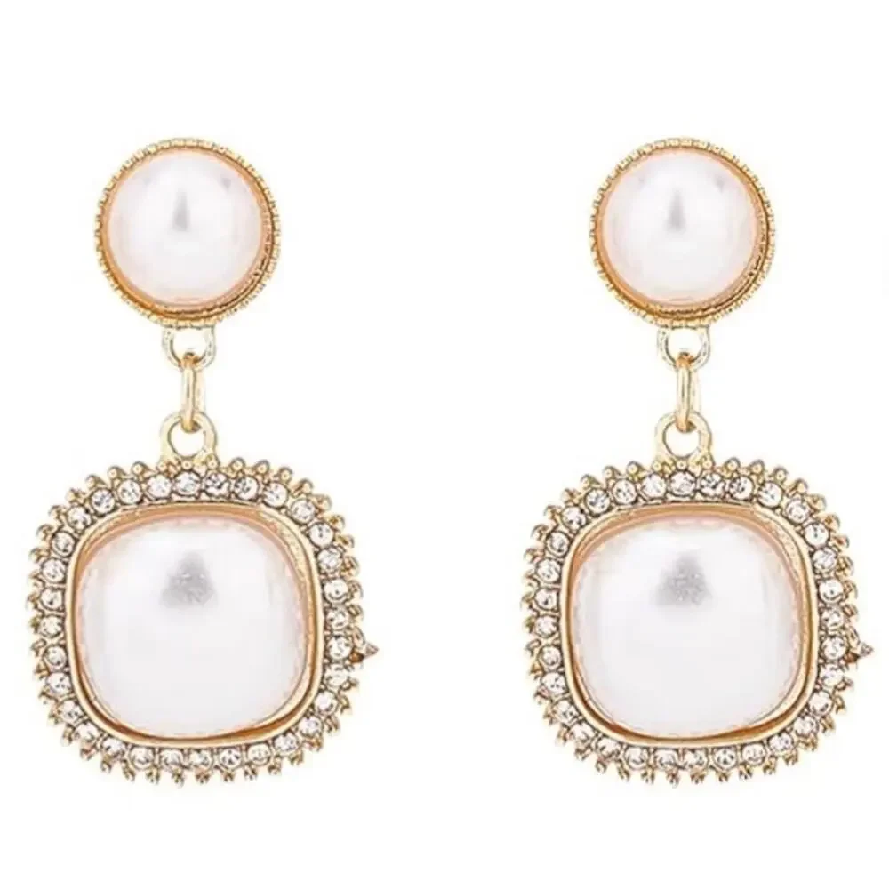 Pearl and Rhinestone Earrings